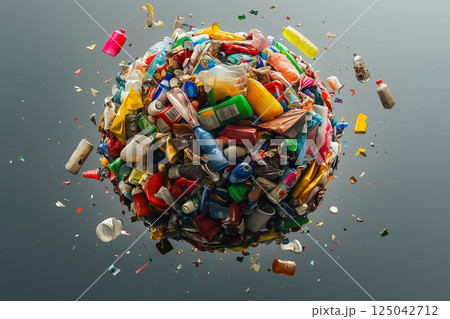 Man face sculpture covered in green grass and plants 125042712