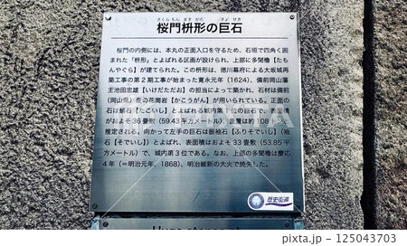 大阪城桜門枡形の巨石説明板 大阪城桜門枡形の巨石説明板 125043703