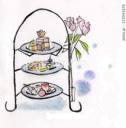 デザート カフェ 手描き デザート カフェ 手描き 125043870