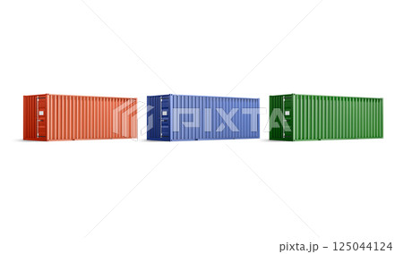 Blank colored steel cargo container door mockup, side view 125044124