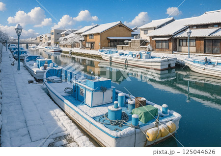 川の駅新湊　雪景色 125044626
