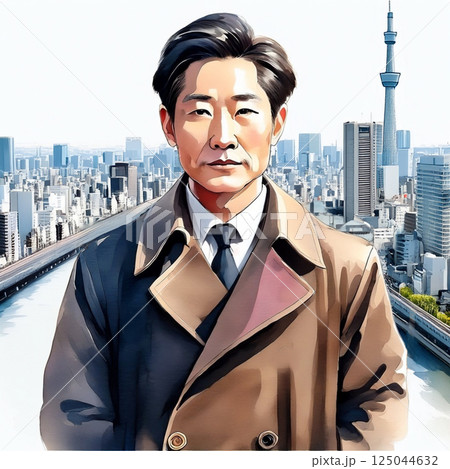 コートを着た男性 125044632