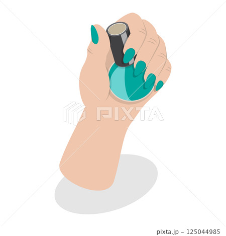3D Isometric Flat Vector Illustration of Manicure Procedure, Nail Beauty Spa. Item 8 125044985