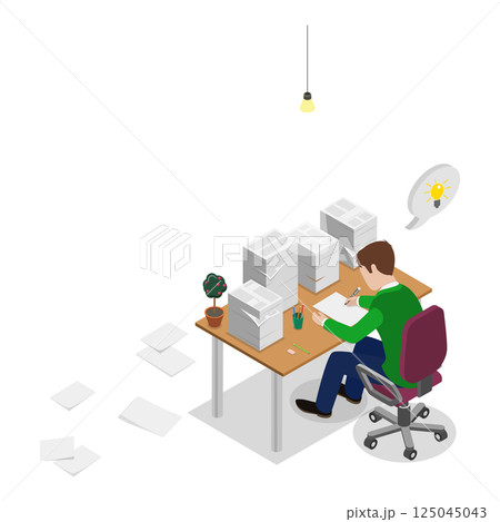 3D Isometric Flat Vector Illustration of Writers Or Poets , Literature as Hobby or Profession. Item 2 3D Isometric Flat Vector Illustration of Writers Or Poets , Literature as Hobby or Profession. Item 2 125045043