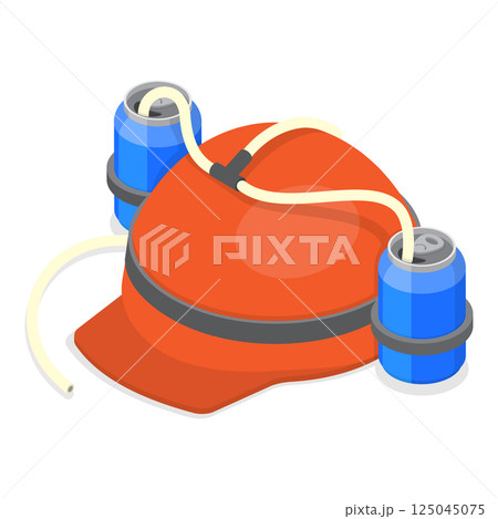 3D Isometric Flat Vector Set of Equipment For Sport Team Fans, Football Supporters Items. Item 5 125045075