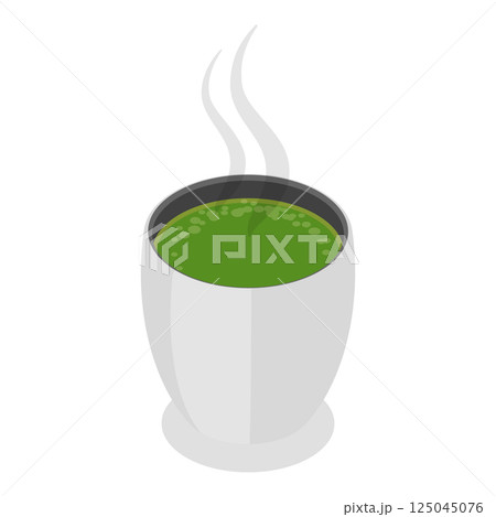 3D Isometric Flat Vector Set of Tea Types, Beverages With Herbal Ingredients. Item 7 125045076
