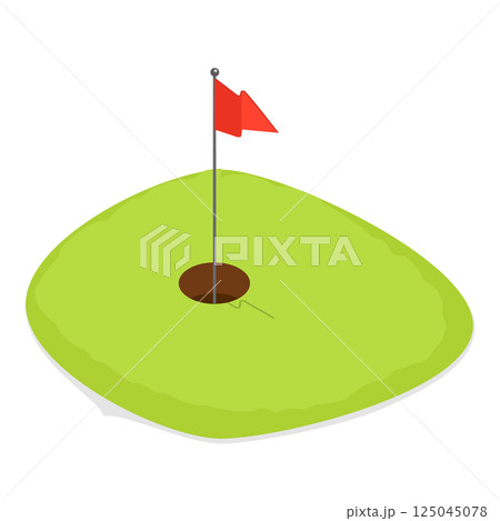 3D Isometric Flat Vector Set of Golf Equipment, Set Sport Items. Item 6 3D Isometric Flat Vector Set of Golf Equipment, Set Sport Items. Item 6 125045078