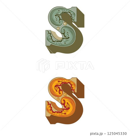 Art Federal Initial Caps Font Capital Letter S vector design Art Federal Initial Caps Font Capital Letter S vector design 125045330