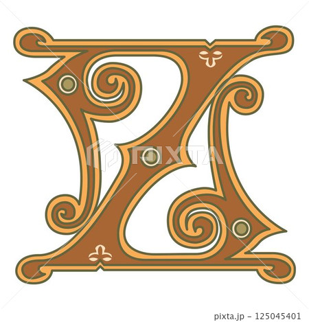 Art Ginger Initial Caps Font Capital Letter Z vector design Art Ginger Initial Caps Font Capital Letter Z vector design 125045401