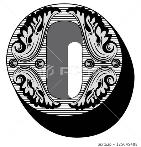 Art Federal Initial Caps Font Capital Letter O vector design 125045488