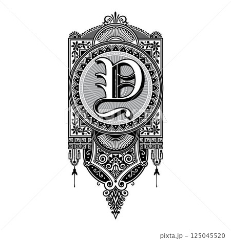 Art Marquesa Initial Caps Font Capital Letter Y vector design 125045520