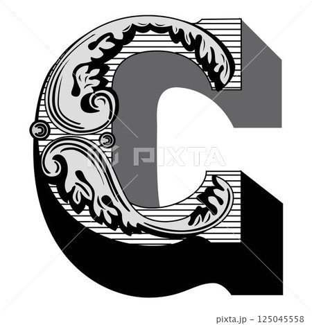 Art Federal Initial Caps Font Capital Letter C vector design Art Federal Initial Caps Font Capital Letter C vector design 125045558