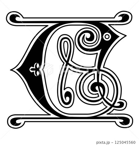 Art Ginger Initial Caps Font Capital Letter C vector design Art Ginger Initial Caps Font Capital Letter C vector design 125045560