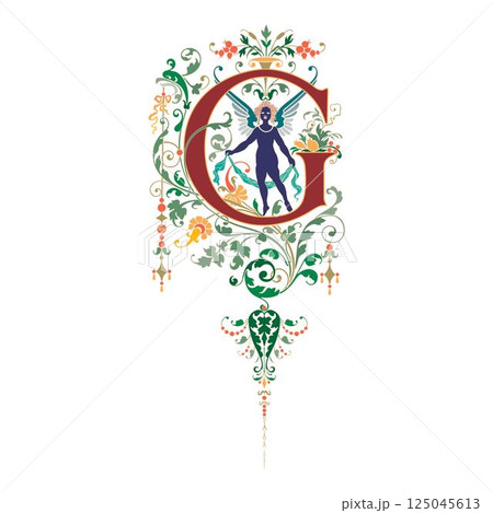 Art Renaissance Initial Caps Font Capital Letter G vector design Art Renaissance Initial Caps Font Capital Letter G vector design 125045613