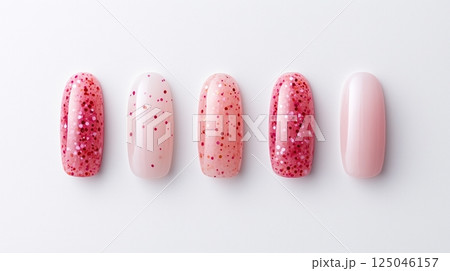 Elegant lavender nail design featuring simple floral patterns for fresh and natural style suitable for weddings or daily gatherings 125046157