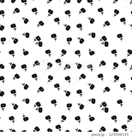 Vector seamless pattern with small black flowers Vector seamless pattern with small black flowers 125046535