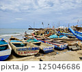 Fishing Boats multicolored Accra Ghana Oceanfront 125046686