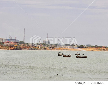 Fishing Boats Accra Ghana Oceanfront 125046688