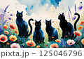 花畑と黒猫 125046796