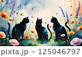 花畑と黒猫 125046797