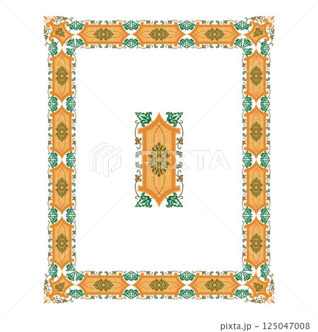 Vintage floral classic calligraphic retro vignette scroll frames ornamental design elements black and color set isolated vector 125047008