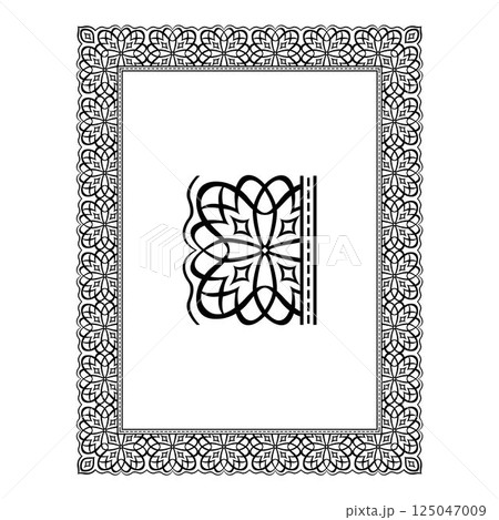 Vintage floral classic calligraphic retro vignette scroll frames ornamental design elements black and color set isolated vector 125047009