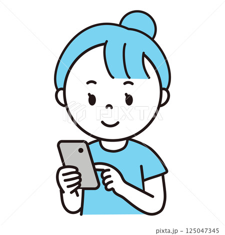 スマホを操作する女性02 スマホを操作する女性02 125047345