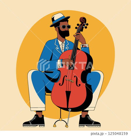 Man Playing Cello Illustration Man Playing Cello Illustration 125048159
