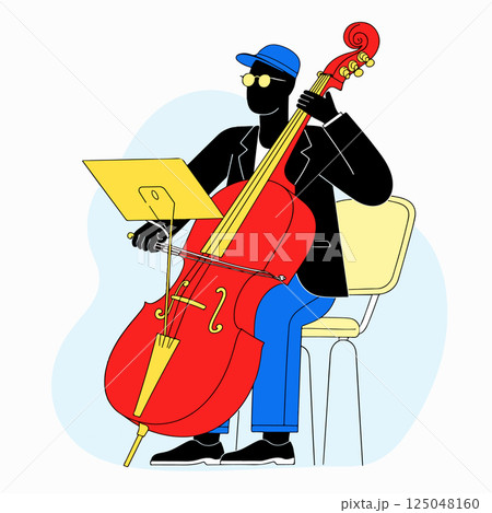 Cellist Playing Cello 125048160