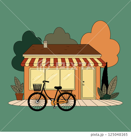 Storefront with Bicycle 125048165