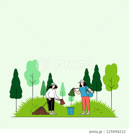 Park Cleanup Illustration Park Cleanup Illustration 125048212