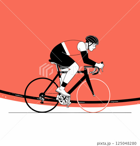 Cyclist on Road Bike 125048280