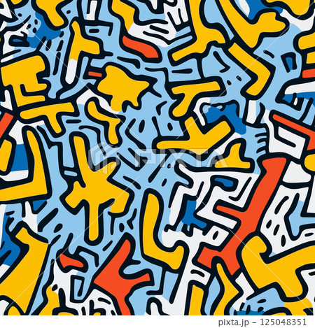 Abstract Doodle Pattern 125048351