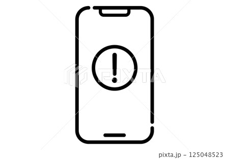 スマホに表示されたビックリマークのイラスト 125048523