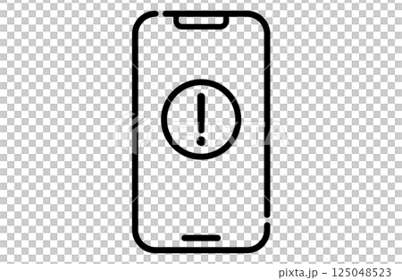 スマホに表示されたビックリマークのイラスト 125048523