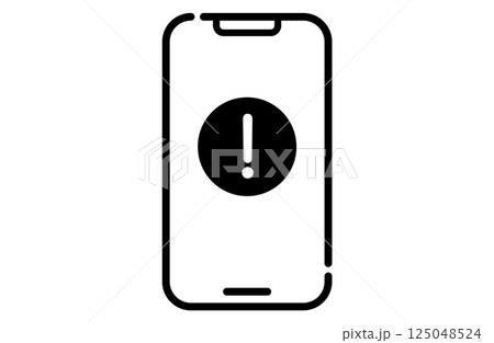 スマホに表示されたビックリマークのイラスト 125048524