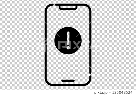 スマホに表示されたビックリマークのイラスト 125048524