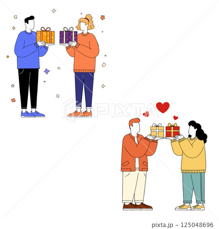 People Exchanging Gifts 125048696