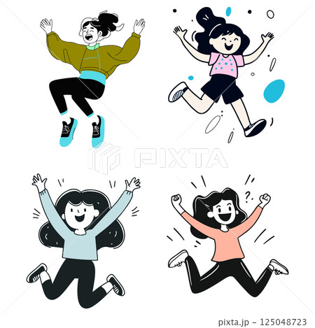 Four Women Jumping for Joy 125048723