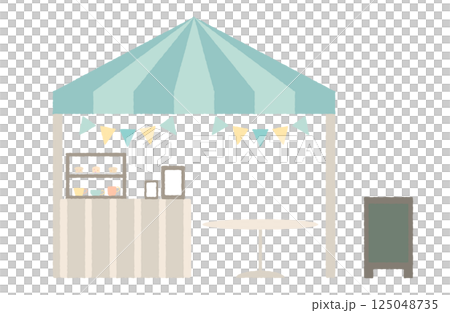 攤位/食品攤位咖啡館的向量插圖 攤位/食品攤位咖啡館的向量插圖 125048735