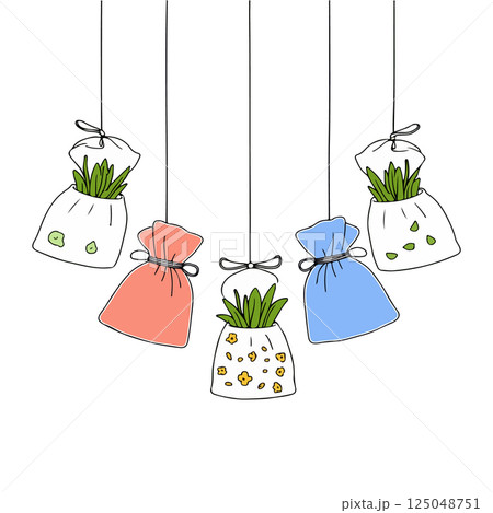 Hanging Plant Bags Illustration 125048751