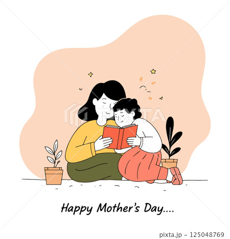 Mother and Child Reading 125048769