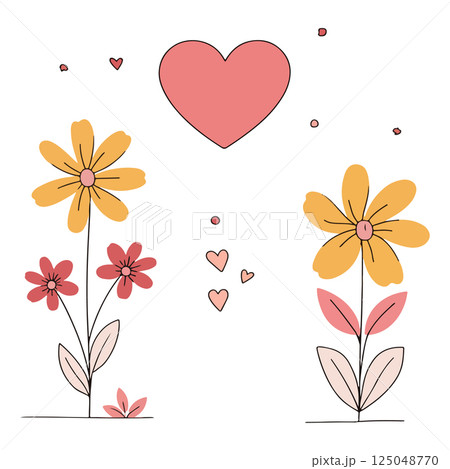 Floral Heart Illustration 125048770