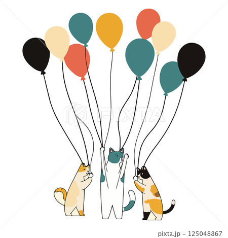 Cats Holding Balloons Cats Holding Balloons 125048867