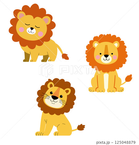 Cartoon Lions 125048879