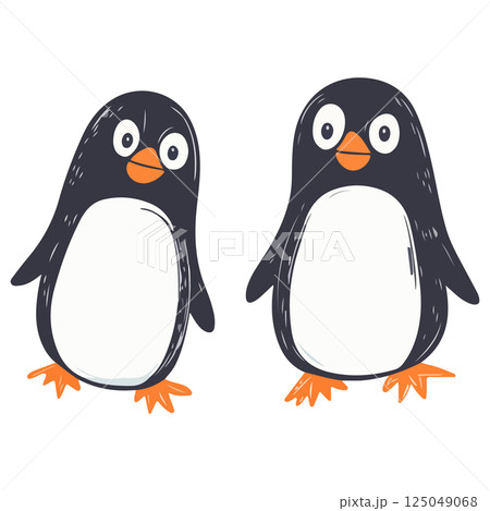 Two Cartoon Penguins Two Cartoon Penguins 125049068