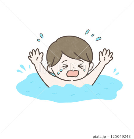 溺れる男の子 125049248