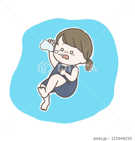 水中で静かに溺れる女の子 125049250