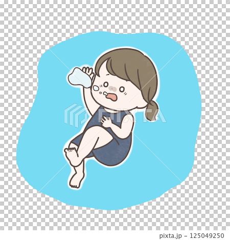 水中で静かに溺れる女の子 125049250
