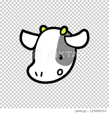 かわいい子牛　驚いた顔 125049533
